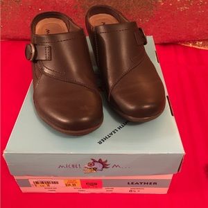 Michel M Slide On Leather Clog/Mule